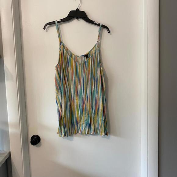 Torrid Tops - Torrid Multicolor Striped Scoop Neck Tank Top